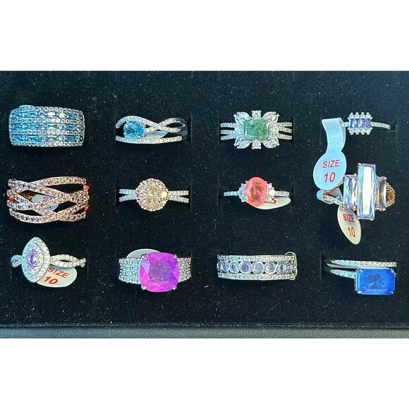 HUGE Bomb Party Lot – 65 Brand New Rings – ALL SIZES– OG, BIRTHDAY, STERLING MIX - Picture 3 of 5